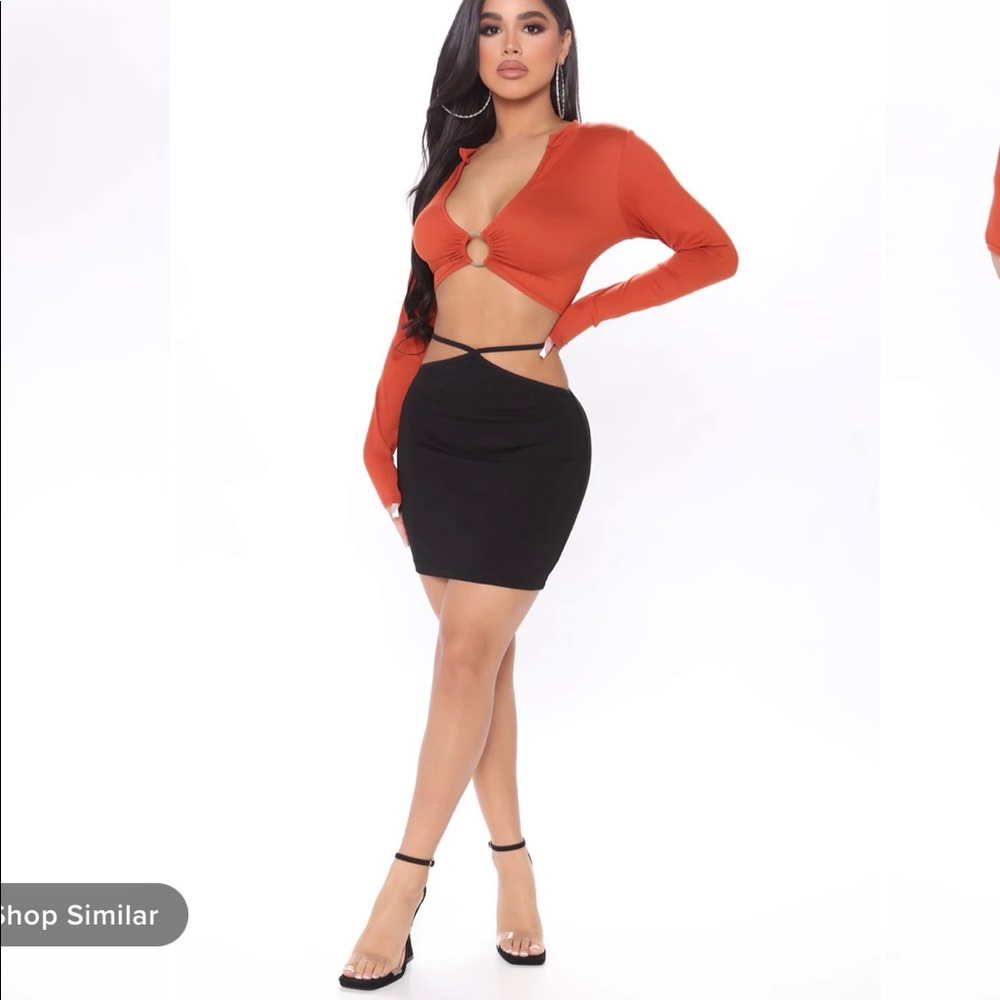 Black mini skirt